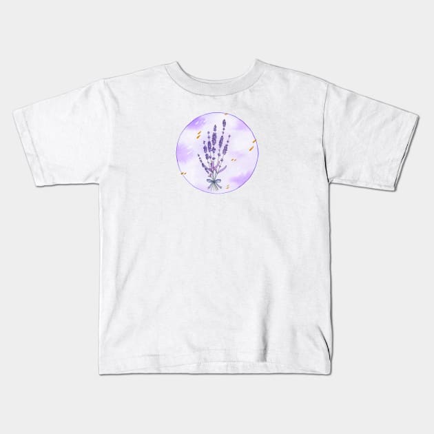 Lavender circle Kids T-Shirt by Leonie Jonk